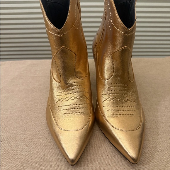 Jessica Simpson Shoes - Jessica Simpson Metallic Gold Ankle Booties